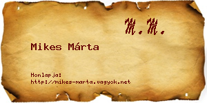 Mikes Márta névjegykártya