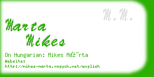 marta mikes business card